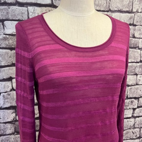 Banana Republic Pink On Pink Long Sleeve Blouse Size Medium - Picture 2 of 8